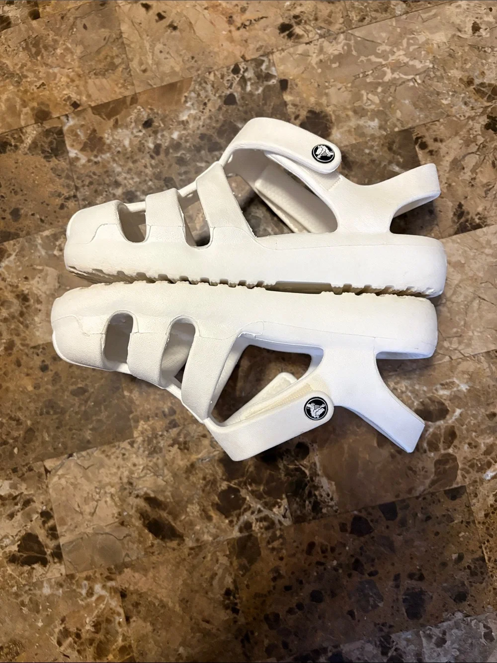 CROCS Kids' White Fisherman-Style Sandals